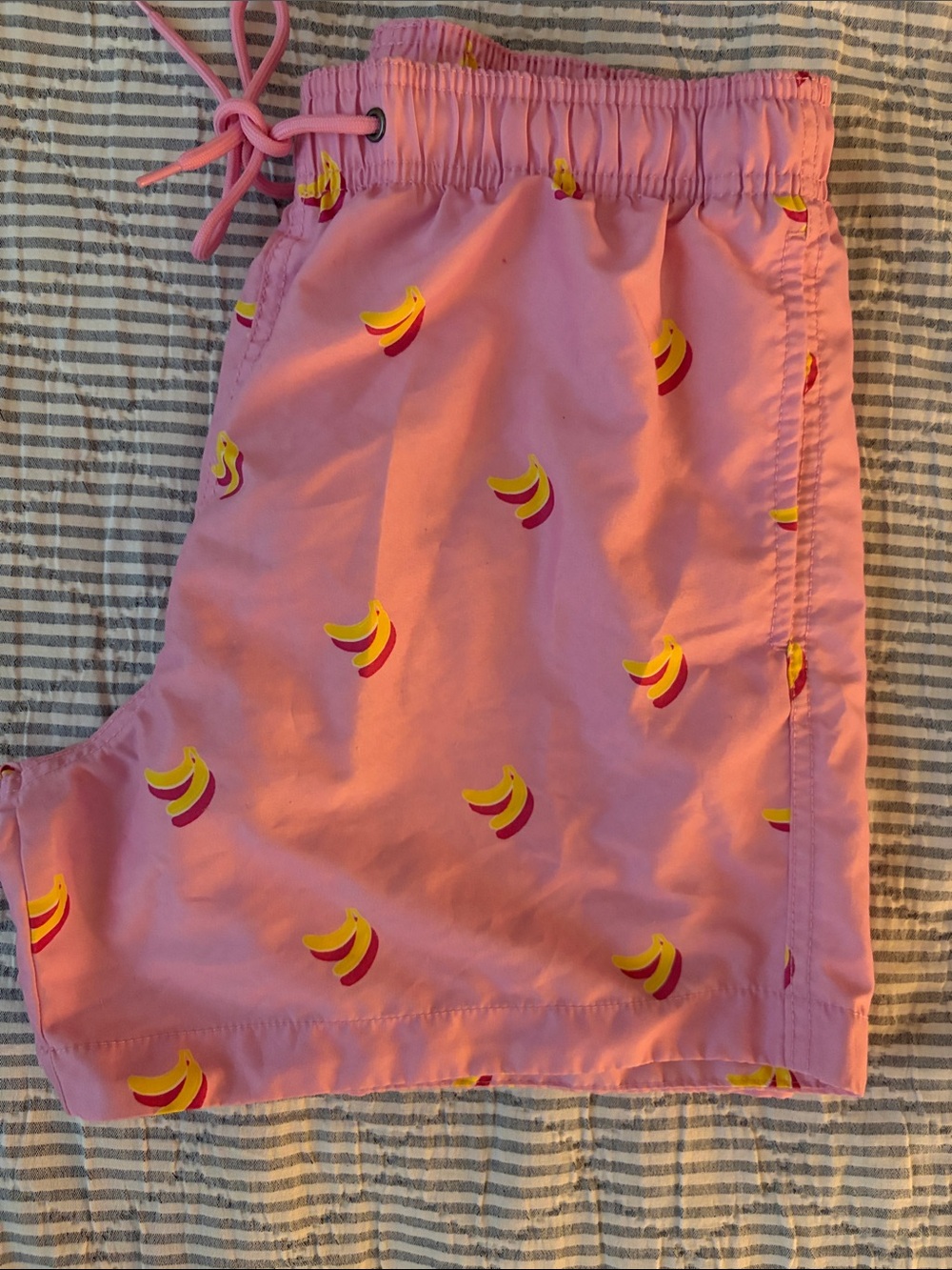 H & M- Pink Banana Print Men’s Drawstring Shorts